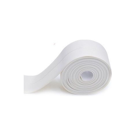Ruban d'étanchéité - Ruban PE auto-adhésif pour cuisine et salle de bain - Bord de protection pour sol et mur - Joint décoratif (Blanc, 3,2 m 3,8 cm) (1/5)