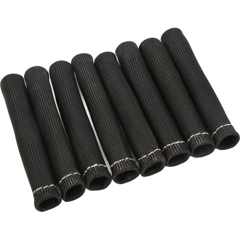 Ensemble de 8 gaines de protection pour câbles de bougies d'allumage et écrans thermiques, matériau universel en fibre de verre, adapté aux moteurs (1/5)