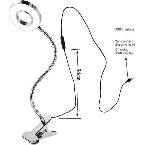Lampe de bureau LED à bras articulé réglable avec pince, lampe de lecture respectueuse des yeux (1/3)