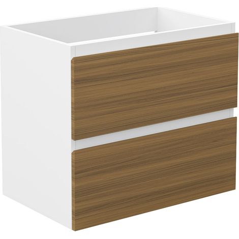 Unterschrank Badmöbel Badschrank Waschbeckenunterschrank 50cm Mattweiß+Matt-Nussbaum TYP1 (1/5)