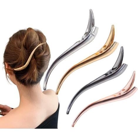 Haarspangen, 4er-Set Metall-Haarspangen für Damen, Entenschnabel-Haarspangen, Haarspangen, für Alltag und Partys (1/4)