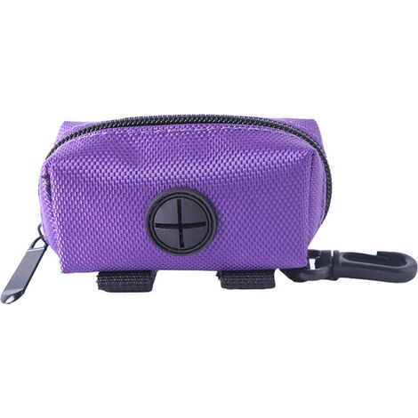 Support de sac à excréments pour chiens, polyvalent, grande capacité, léger, Portable, distributeur de déchets pour animaux de compagnie, pour voyage en plein air, marche, violet (1/5)
