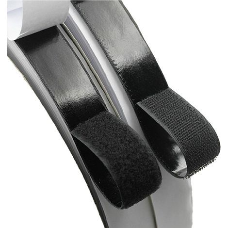 Meter selbstklebendes Klettband – Klebebefestigung für Autos, Sofas, Moskitonetze und Vorhänge – Schwarz, 2 cm x 5 m (1/5)
