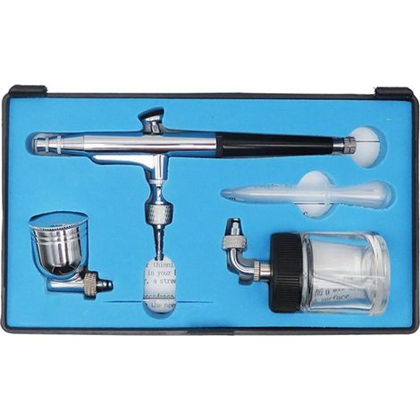 Aérographe à gravité et à siphon, buse de 0,3 mm, godets de 22 cc et 7 cc pour la décoration de gâteaux et la peinture de maquettes (1/2)