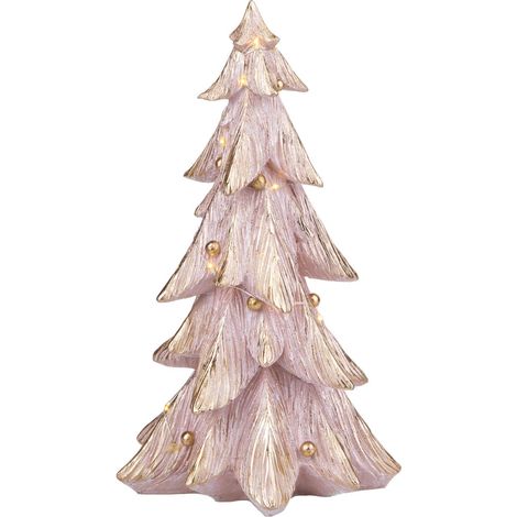 Alberello di Natale con LED decorazione per interno rosa h 29,5 cm -29.5 cm