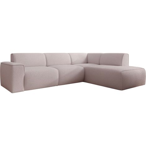Selsey Bouvi – Ecksofa mit seitlicher Rückenlehne an der Ottomane, rechts, beige, Bouclé