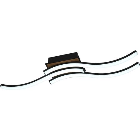 Plafón LED 48W 5280lm 3000-6500K 62cm Negro/Madera regulable Serie Murray