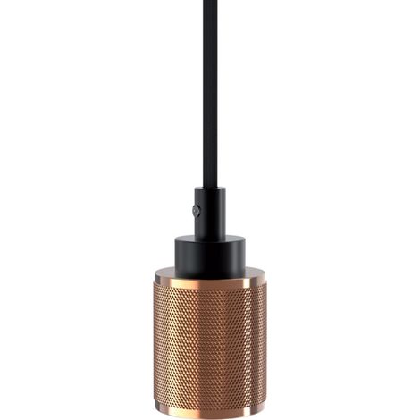 Xanlite – Suspension à douille en aluminium finition cuivrée rosée – Longueur 120 cm – Culot E27 – SDV03EP (1/8)