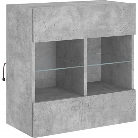 Mobile TV multimediale scaffale per televisione televisione buffet sala da pranzo soggiorno camera da letto a parete con luci a LED 58,5 x 30 x 60,5 cm grigio 020027896