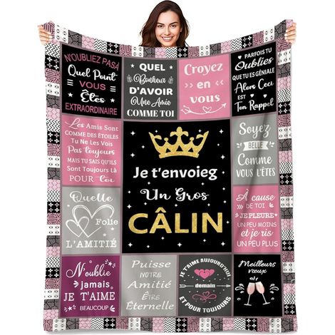 Cadeau pour Femme, Plaid Flanelle Couverture Cadeau Meilleure Amie, Personnalisé Plaid Cadeau pour Meilleure Amie Maman Soeur Fille Mamie Copine Collègue, 130x150cm (1/5)