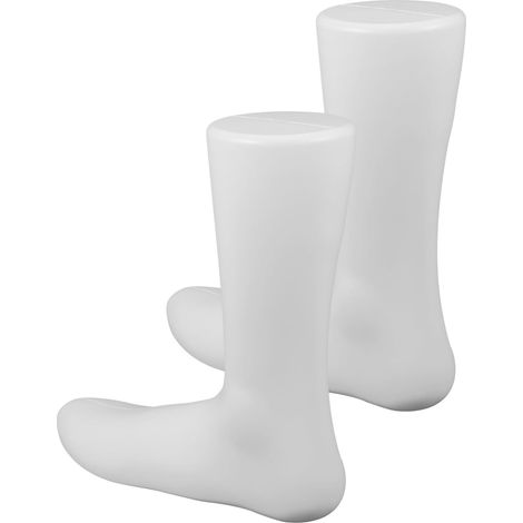 Mannequin Pied Femme 2 Pièces Blanc pour Présentation Chaussettes et Chaussures, Modèle Plastique Réaliste Compact Léger, Présentoir Polyvalent pour Boutique et Fournisseur de Chaussures (1/5)