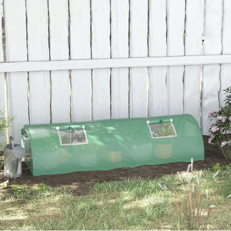 Mini serre tunnel 200x80x45 cm en PE vert, facile à monter, pour jardin FloraGrace (1/5)