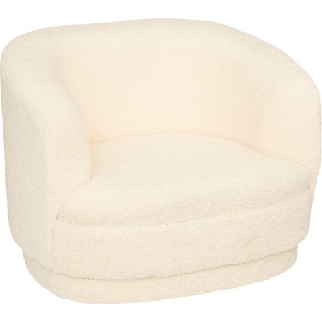 Fauteuil pour enfant en tissu et MDF coloris blanc- Longueur 41,5 x Profondeur 36 x Hauteur 45 cm (1/3)