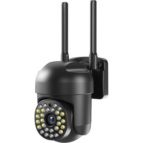 360° IP PTZ Outdoor Security Camera, Motion Detection, Color Night Vision, IP66 Weatherproof (Black) (1/3)