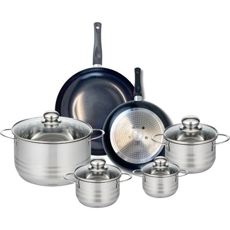 Ensemble de 2 Poêles de cuisson 24 et 28 cm et 4 faitouts 12, 14, 16 et 24 cm Elo Prima Brillant (1/5)