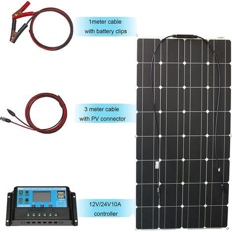 Panneau Solaire, Design Flexible, Haute Efficacité, kit solaire 100w (1/2)