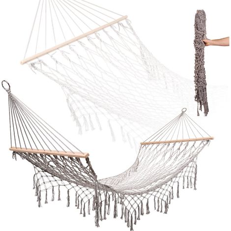 Filiyano-Hamac - 200 x 100 cm - 150 kg gris (1/5)