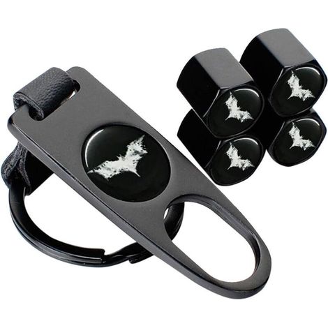 Bouchons anti-poussière pour valves de pneus (4 pièces) avec porte-clés clé (1 pièce) - Couvercles de valves universels (1/5)
