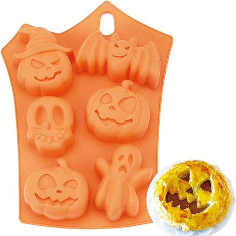 ® Ensemble de 2 anti-adhésif Moule en silicone Pour Muffins, cupcakes, brownies, gâteaux, pudding Bleu Foncé - Silicone antidérapant très résistant, gâteau de cuisson - Halloween Moule,Parent,6 (1/5)