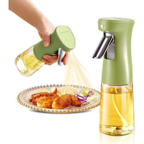 Dispensador Aceite Spray,240 ml,Vaporizador para Cocina y rociador aceite, Pulverizador aceite spray, Dosificación Precisa para Freír, Asar, Ensaladas, Vaporizador, Spray Aceite Cocina (1/4)