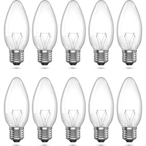 YMYNY Ampoule Bougie Halogène E27 40W C35 Transparente Dimmable Blanc Chaud 2700K 220V Convient pour Salon, Chambre à Coucher, Salle à Manger ou Applique Murale Pack de 10 (1/5)