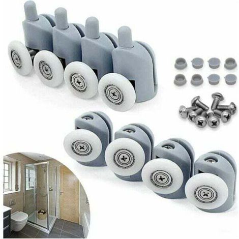 Pack de de 8 Roulettes Coulissantes Porte, XU, 23mm Galet Rouleau Roulette Roue pour Cabine Salle de Bain - KZQ