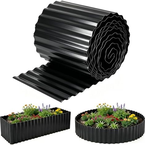 Bordures de Jardin Métal - Bordure de Pelouse en Métal, Hauteur 15 cm (1/4)
