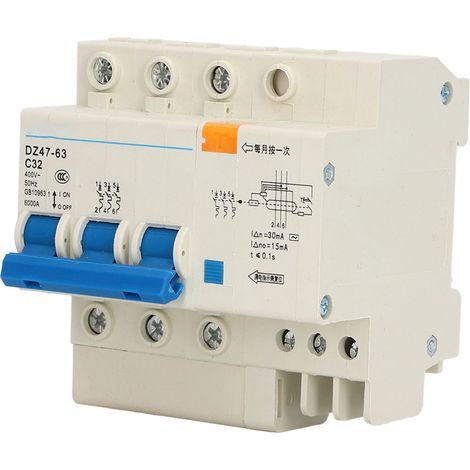 Disjoncteur Mini 3P 32A 400V 6000A pour Montage Rail DIN - Protection Électrique Domestique (1/5)