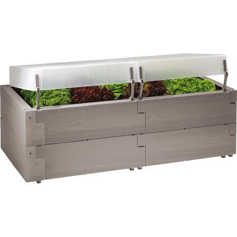 Juwel Hochbeet Timber + zwei Thermohauben 130 x 60 x 52 cm Blumenkasten (1/2)