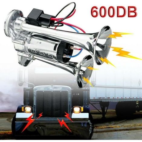 Double trompette Super forte 600db 12V, klaxon électrique pour voiture, camion, bateau, Train, haut-parleur (1/4)