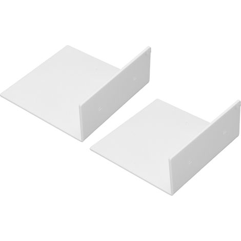2 pièces petites étagères flottantes murales en acrylique blanc mini rangement adhésif pour plantes et collection déco chambre (1/5)