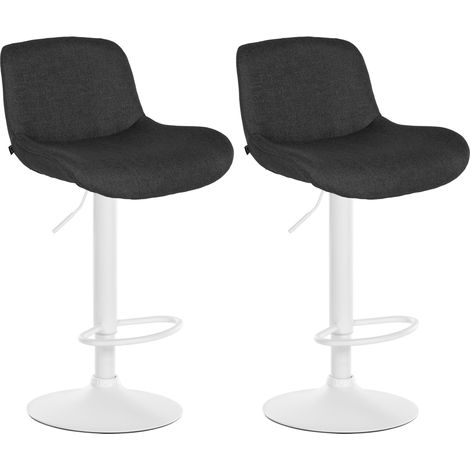 2er Set Barhocker Solon Weiß schwarz Stoff