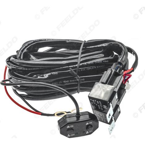 Contrôleur de feux de route/croisement à LED bicolores 12V-14V pour automobile, ligne de commande à double canal, télécommande pour feux antibrouillard (un à deux) (1/5)