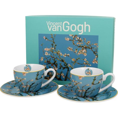 Set di 2 tazzine da caffè espresso Van Gogh Mandorlo in fiore da 90 ml