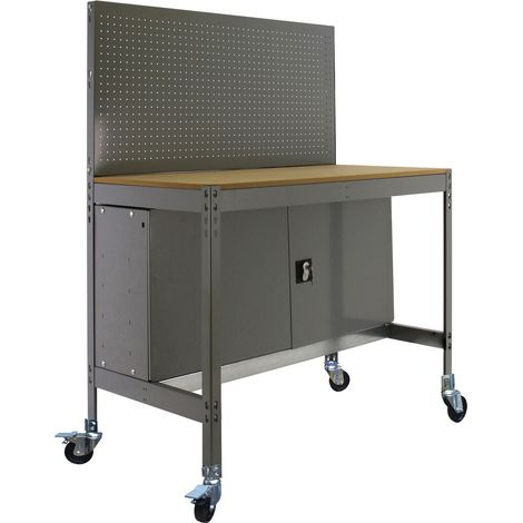 Simonrack Établi sans vis gris et bois pratique