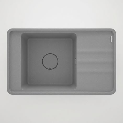 Lavello cucina da incasso in granito con 1 vasca e gocciolatoio 82x50 cm grigio metallizzato - Mira