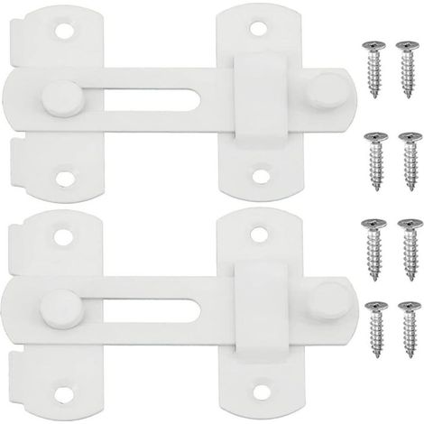 Lot de deux verrous de sécurité en acier inoxydable pour portes de grange et portes coulissantes système de fermeture simple et robuste (1/5)