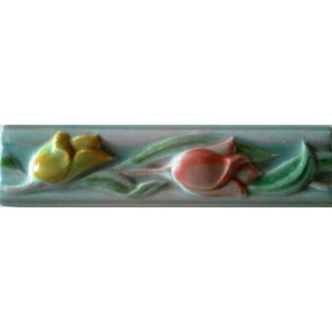 LISTELLO GRECA IN CERAMICA PER RIVESTIMENTO PASTEL TULIPANI 5x20 HERBERIA (1/2)
