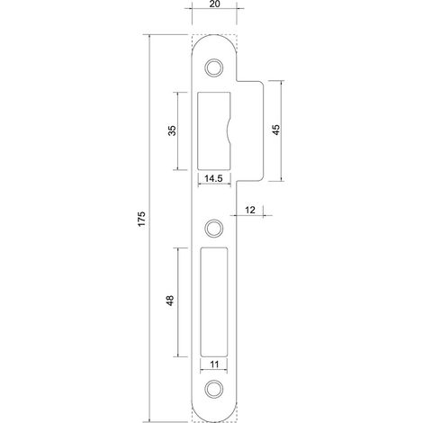 Gâche à double entrée pour serrure de sûreté à larder finition inox - ASSA ABLOY PORTUGAL