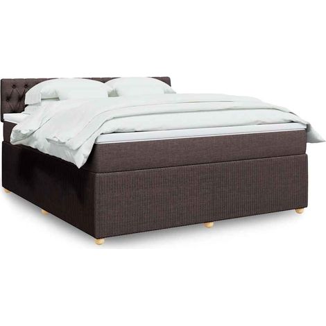 vidaXL Sommier à lattes de lit avec matelas Marron foncé 180x200 cm (1/5)