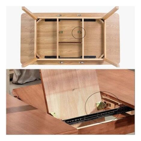 NALOOKAMIC Charnière pliante cachée en fer, pour table à manger, bureau et lit, support, mécanisme combiné de meubles, 2 pièces (1/3)
