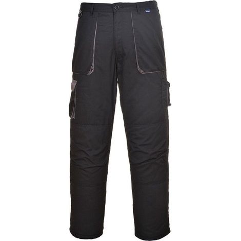 Portwest – Pantalon de travail haute visibilité noir taille L – 9 poches, poches pour genouillères, ceinture semi-élastiquée – Confort et fonctionnalité (1/2)