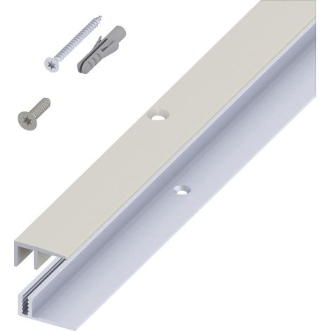 alfer Abschluss- + Träger- 1 m, 21 x 10.5 x 7 - 15 mm Alu eloxiert titan Profil (1/2)