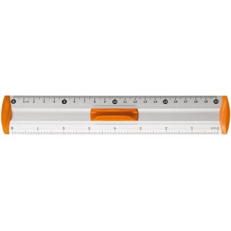 Righello in alluminio Tetis da 20 cm - preciso e resistente, per la scuola e la casa