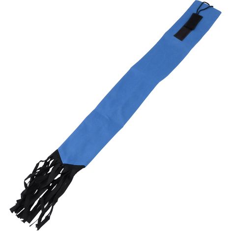 Schützende Haargummitasche aus Vliesstoff mit Fransen und Klettverschluss, blau (1/5)