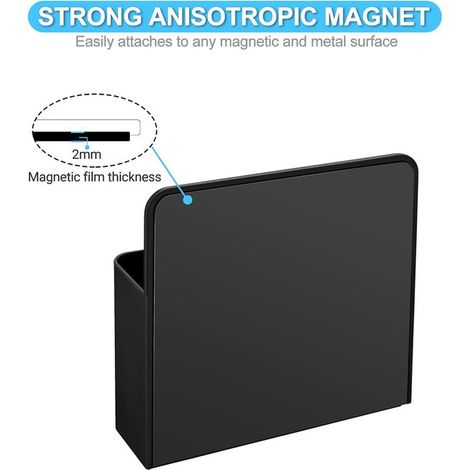 Bandeja magnética para bolígrafos,2 bandejas magnéticas,suministros de oficina,accesorios para gabinetes,Negro (1/4)