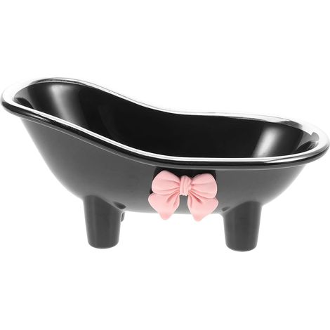 Dish for Bar Soap Black Bathtub Design Durable and Easy to