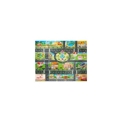 Tapis de jeu City Life Kids sur le thème de la circulation routière - Tapis d'éveil - Version agrandie - Carte des transports en (1/5)