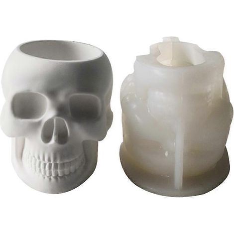 Silikonform für Blumentöpfe in Totenkopfform aus kristallinem Epoxidharz, Form für Vasen aus Gips, Beton, Zement und Harz für DIY-Projekte mit Harz und Polymerclay