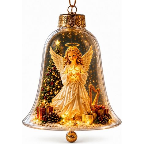 Décoration lumineuse en acrylique pour cloche de Noël, figurine de cerf à suspendre au sapin pour les fêtes de fin d'année. (1/5)